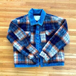 Pilcro Plaid Denim Mix Jacket